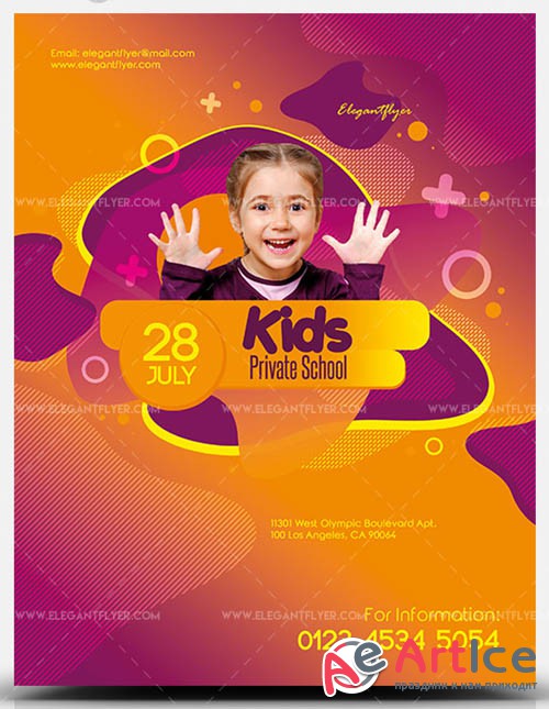 Kids Private School V1 2019 PSD Flyer Template