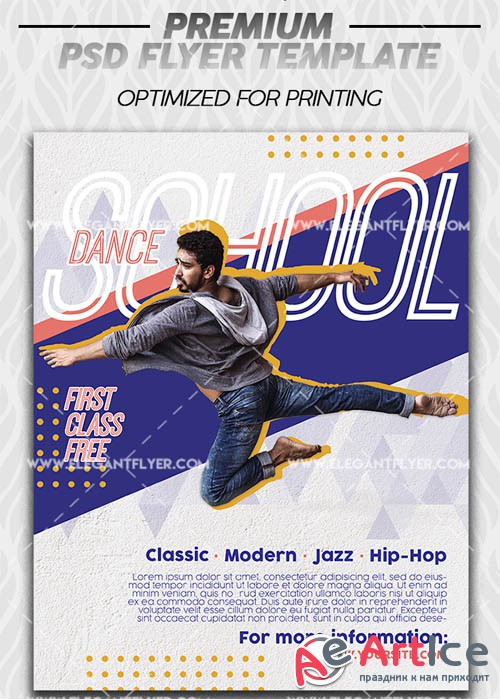School of Contemporary Dance V1 2019 Premium Flyer Template in PSD