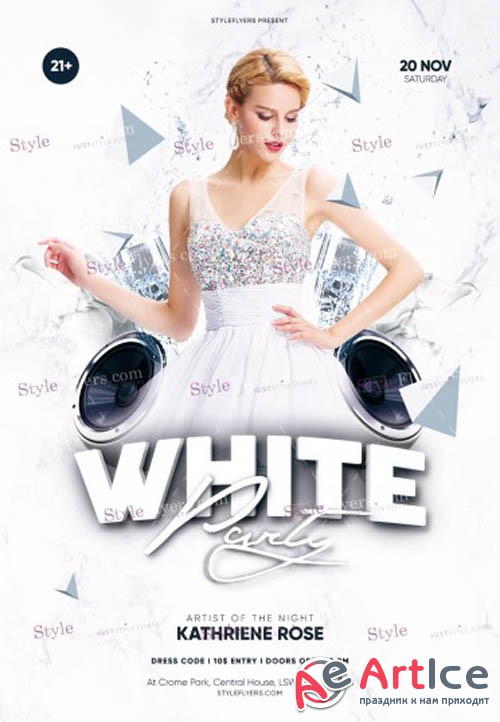 White Party V30 2019 PSD Flyer Template