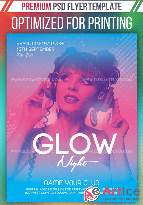 Glow Night V27 2019 Premium Flyer Template in PSD