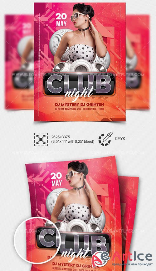Club Night V7 2019 Flyer Template in PSD