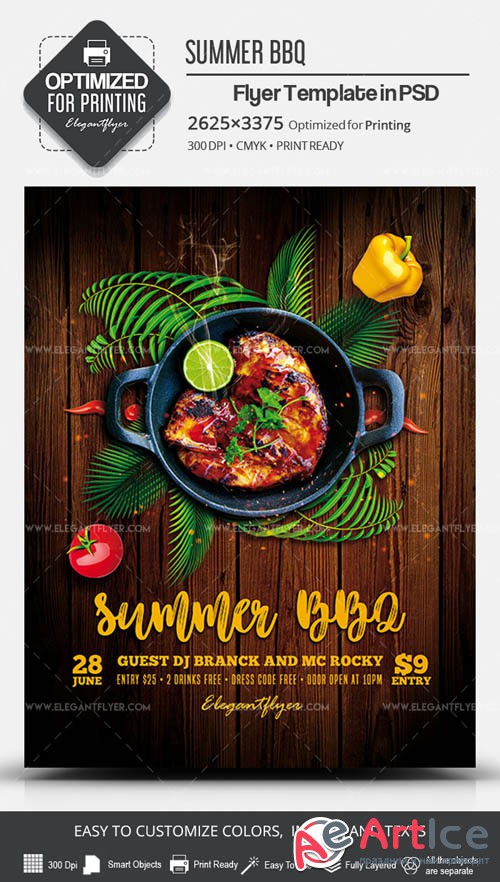 Summer BBQ V7 2019 PSD Flyer Template