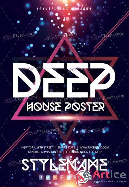 Deep House Poster V16 2019 PSD Flyer Template
