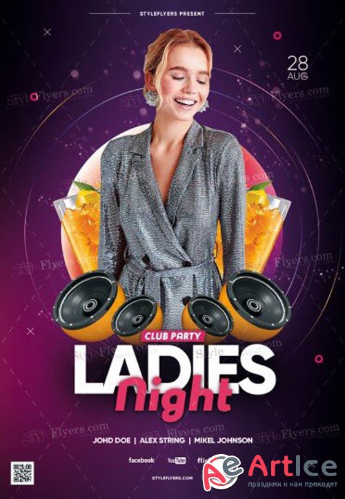Ladies Night Club Party V18_07 2019 PSD Flyer Template