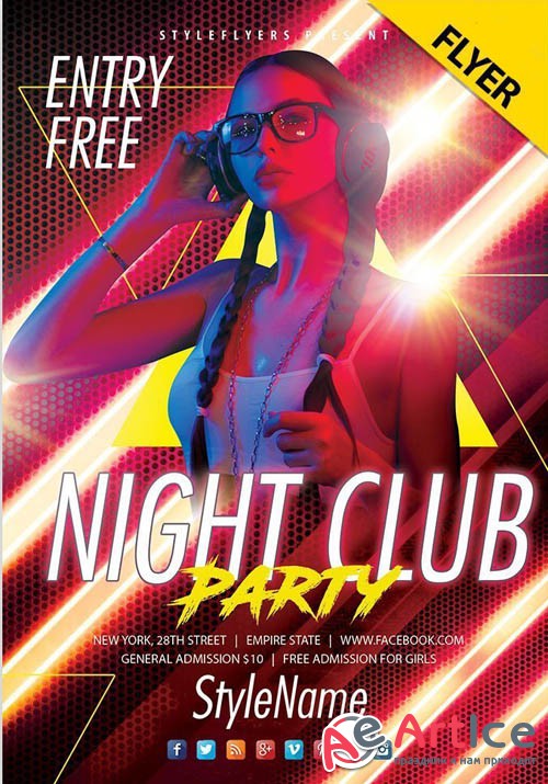 Night Club Party V24_07 2019 Flyer PSD