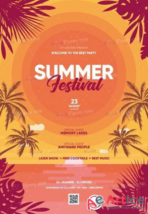 Summer Festival V18_07 2019 PSD Flyer Template