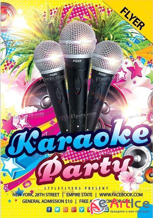 Karaoke V24_07 2019 Flyer PSD Template