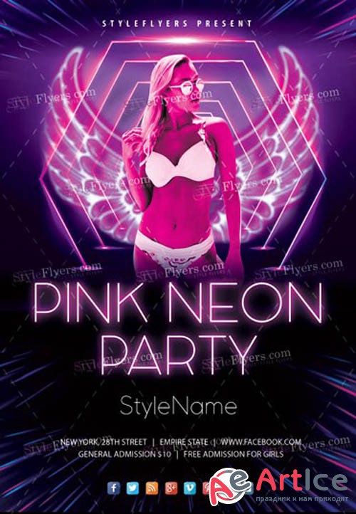 Pink Neon V18_07 2019 Party Flyer