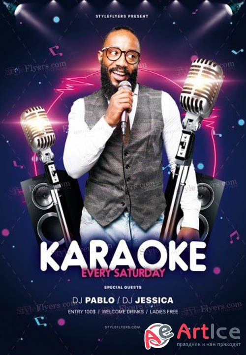 Karaoke V0108 2019 PSD Flyer Template