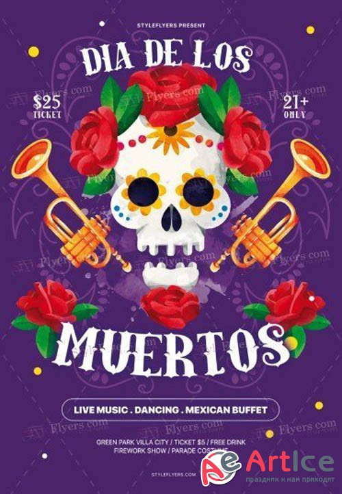 Dia De Los Muertos V14 2019 PSD Flyer Template