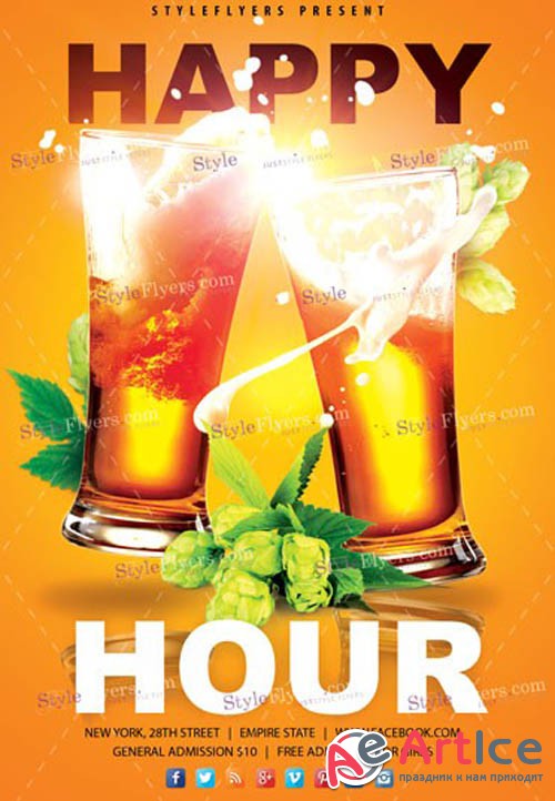 Happy Hour V0708 2019 PSD Flyer Template