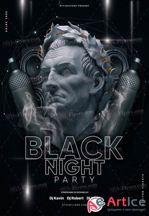 Black Night Party V1208 2019 PSD Flyer Template