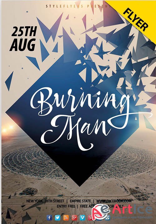 Burning Man PSD V2208 2019 Flyer PSD Template