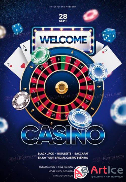Casino V2208 2019 PSD Flyer Template