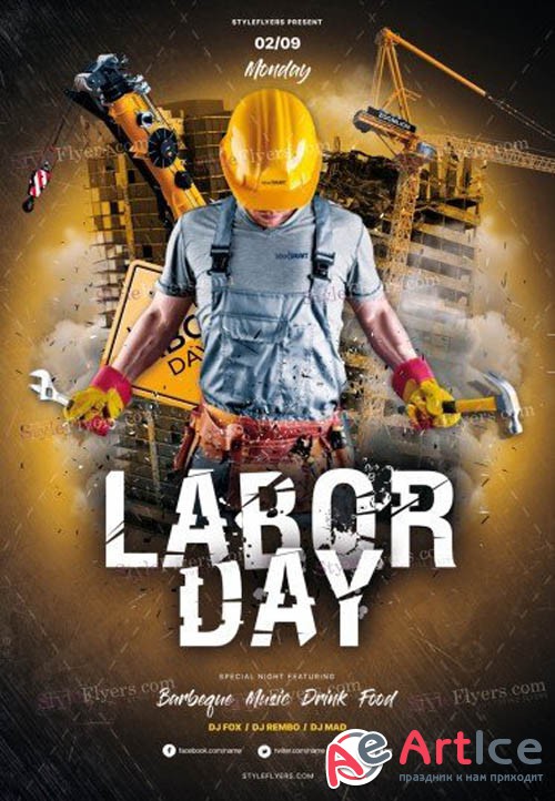 Labor Day V2208 2019 PSD Flyer Template