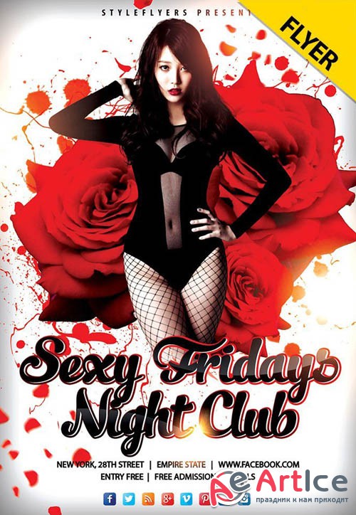 Sexy Fridays Night Club PSD V2208 2019 Flyer PSD Template