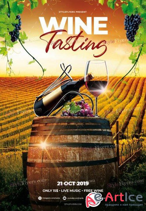 Wine Tasting V2208 2019 PSD Flyer