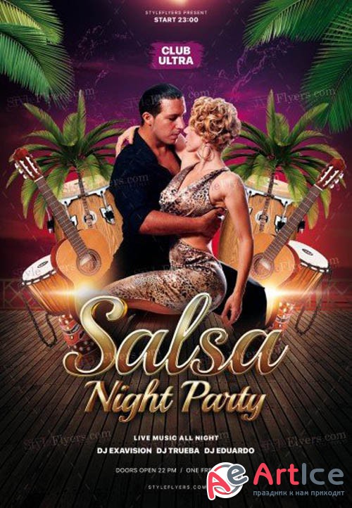 Salsa Night Party V2208 2019 PSD Flyer Template