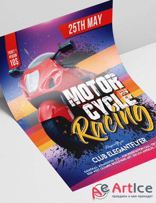 Motorcycle Racing V2208 2019 Premium PSD Flyer Template