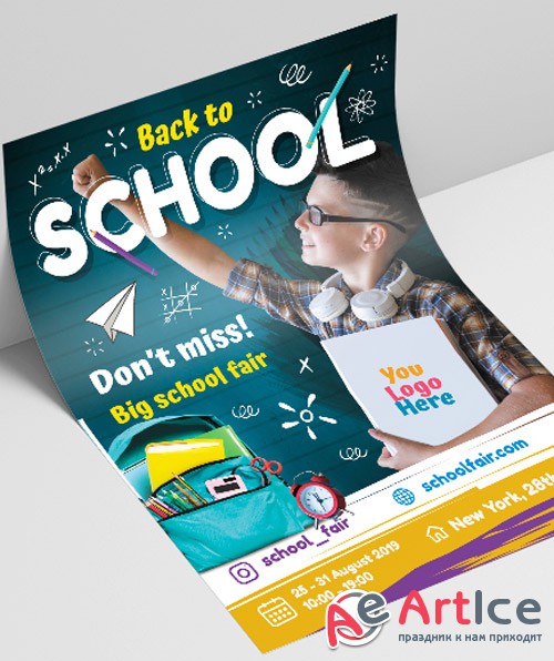 Back to School V2508 2019 Premium PSD Flyer Template