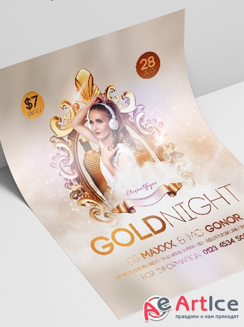 Gold Night V2208 2019 PSD Flyer Template