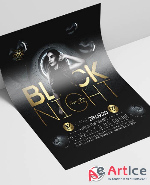 Black Night V2908 2019 PSD Flyer Template