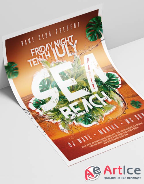 Sea Beach Party V2908 2019 Premium PSD Flyer Template