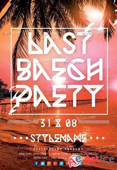 Last Beach Party V1709 2019 PSD Flyer Template