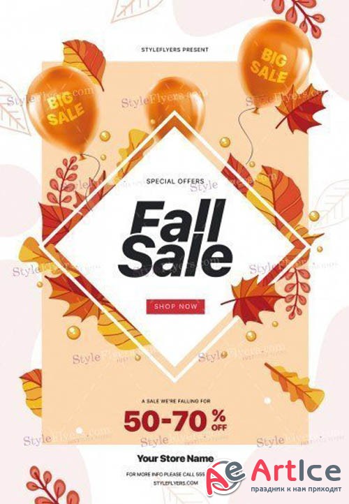 Fall Sale V1709 2019 PSD Flyer Template