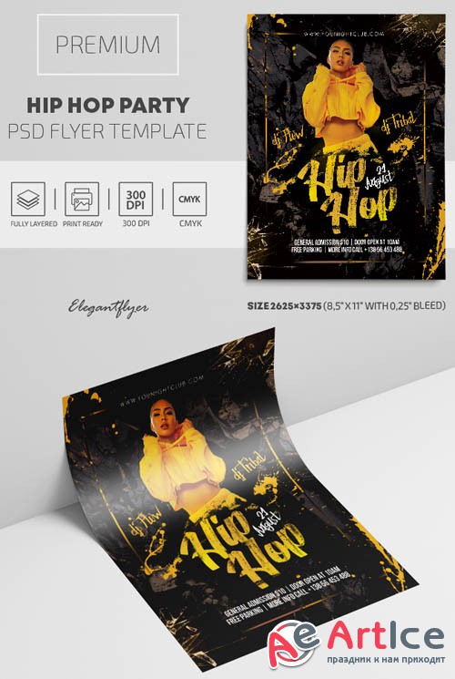Hip Hop Party V1809 2019 Premium PSD Flyer Template