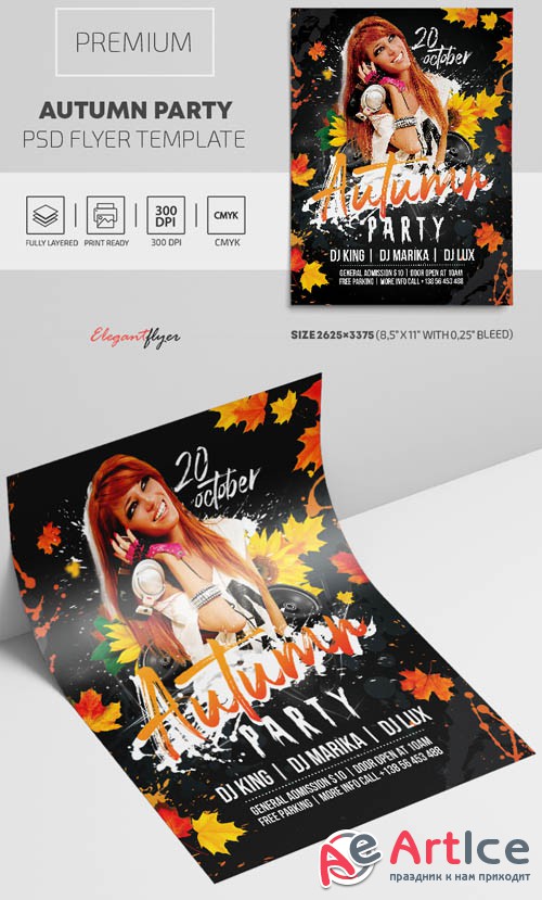 Autumn Party V1809 2019 Premium PSD Flyer Template