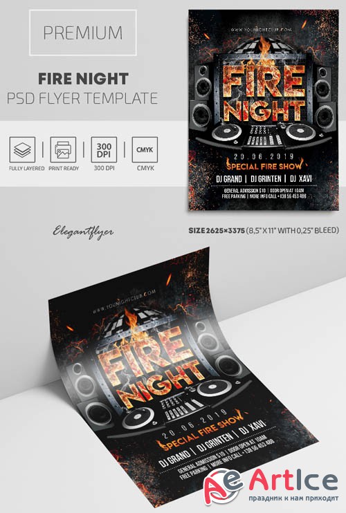 Fire Night V1809 2019 Premium PSD Flyer Template