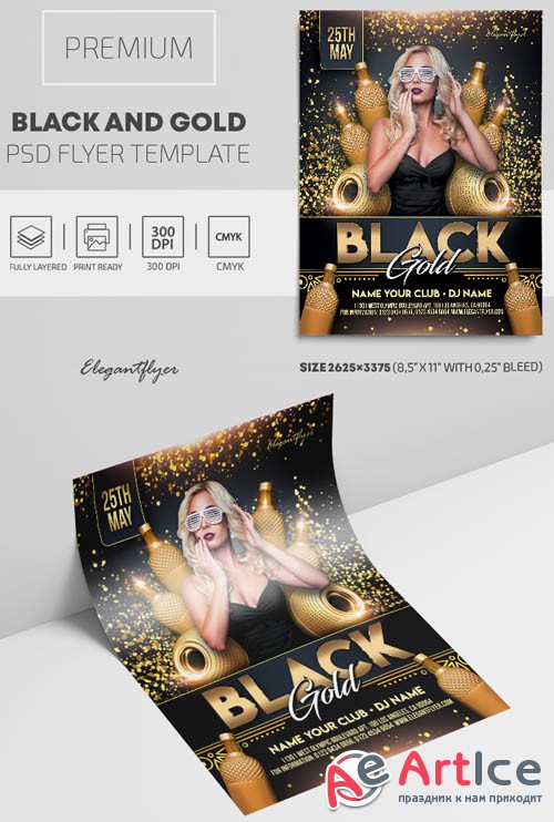 Black and Gold V2409 2019 Premium PSD Flyer Template