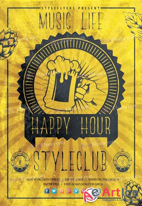 Happy Hour V2309 2019 PSD Flyer Template