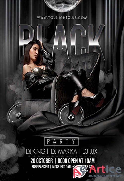 Black Party V2709 2019 Premium PSD Flyer Template