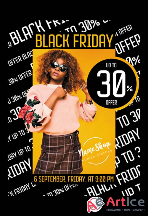 Black Party V27092 2019 Premium PSD Flyer Template