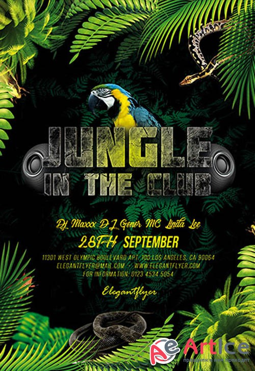 Jungle in the Club V0310 2019 PSD Flyer Template