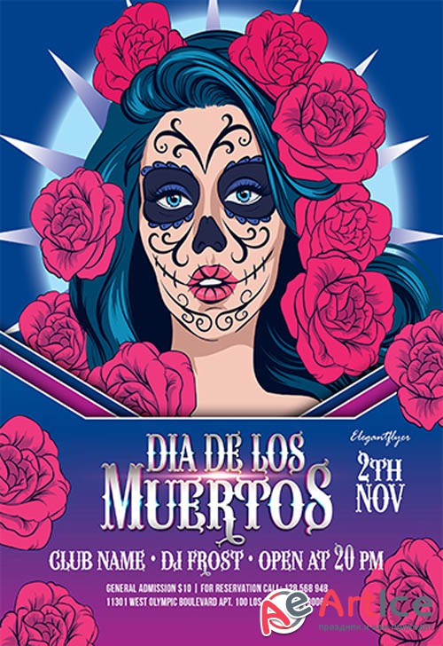 Dia de Los Muertos V0910 2019 Premium PSD Flyer Template