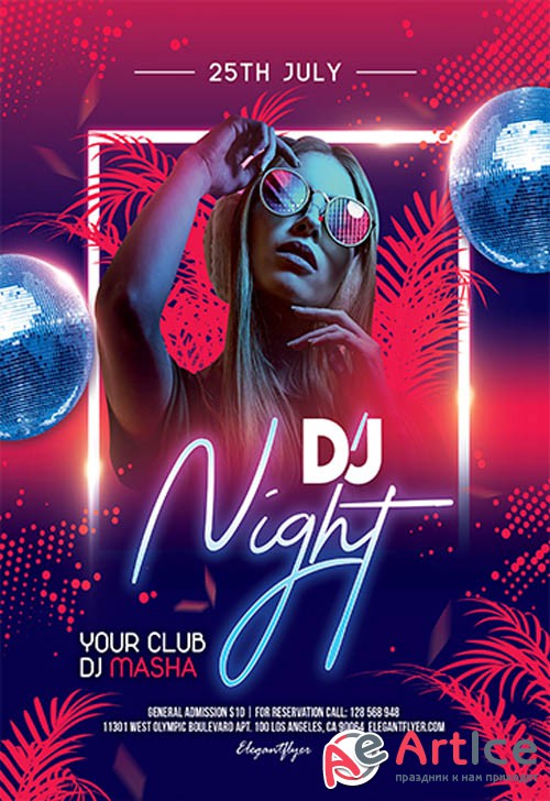 DJ Night V1010 2019 Premium PSD Flyer Template