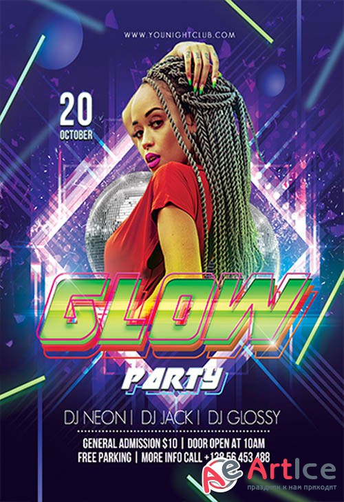 Glow Party V0910 2019 Premium PSD Flyer Template