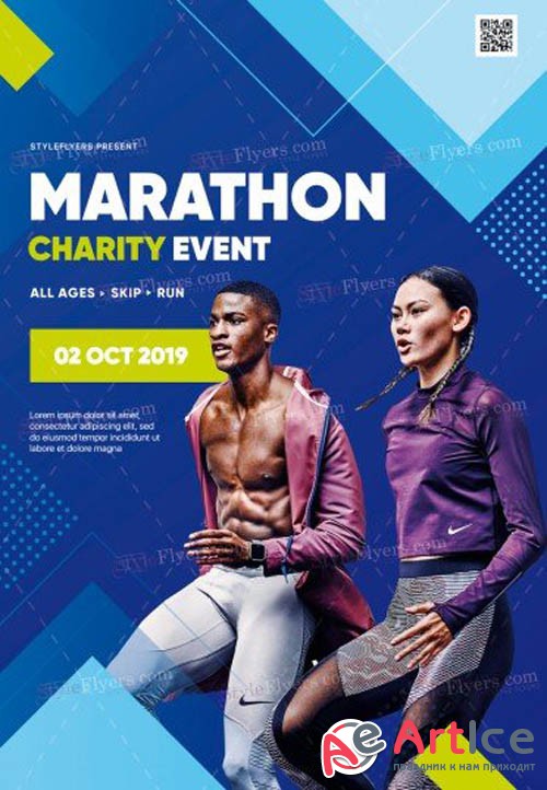 Marathon Charity Event V0910 2019 PSD Flyer Template