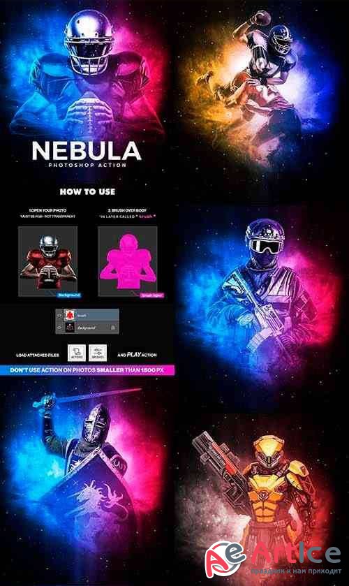 Nebula Photoshop Action 24837553