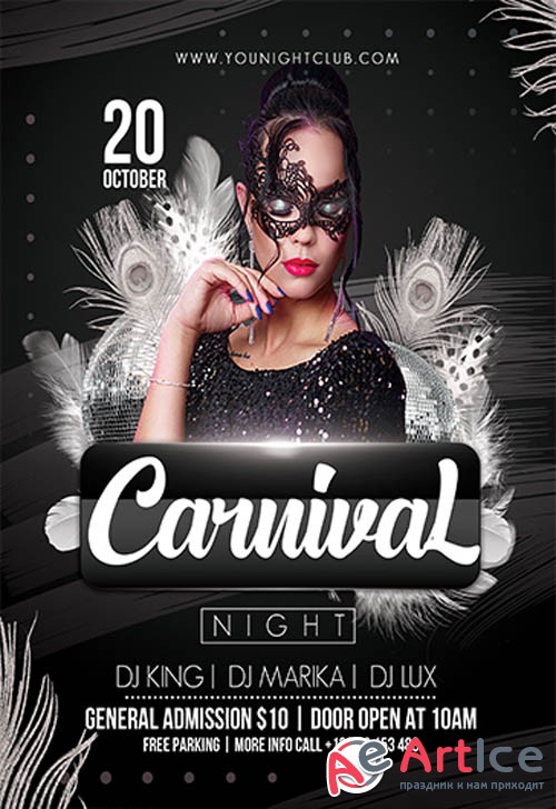 Carnival Night V3110 2019 Premium PSD Flyer Template