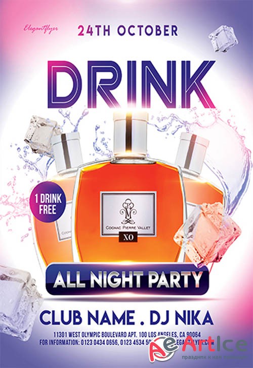 Drink Party V3110 2019 Premium PSD Flyer Template