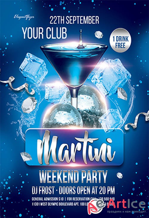Martini Weekend Party V0911 2019 Premium PSD Flyer Template