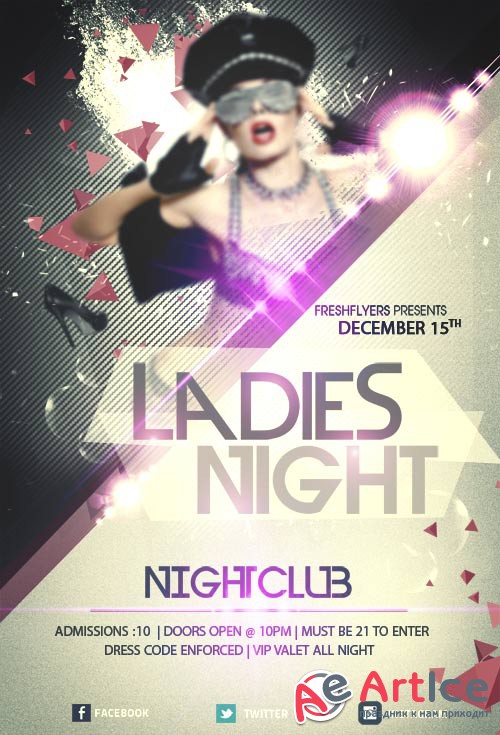 Girls night out psd flyer template