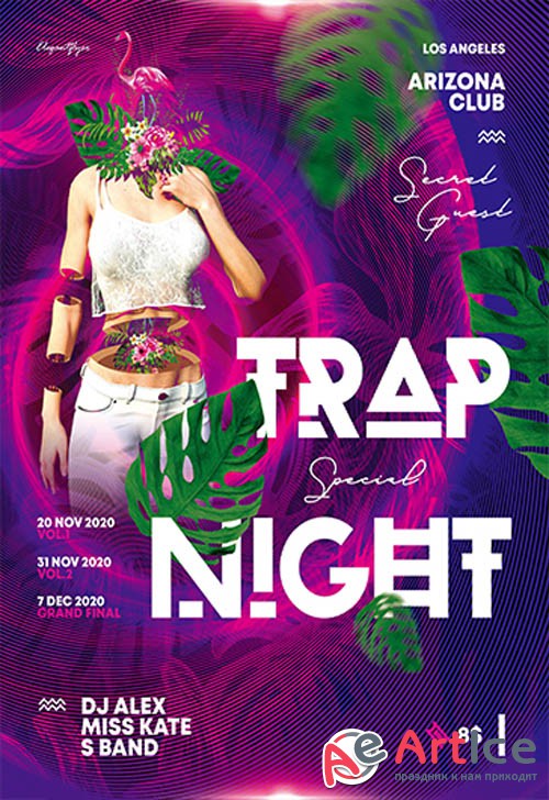 Trap Night V2211 2019 Premium PSD Flyer Template