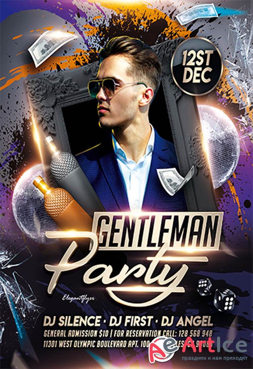 Gentleman party V2211 2019 Premium PSD Flyer Template