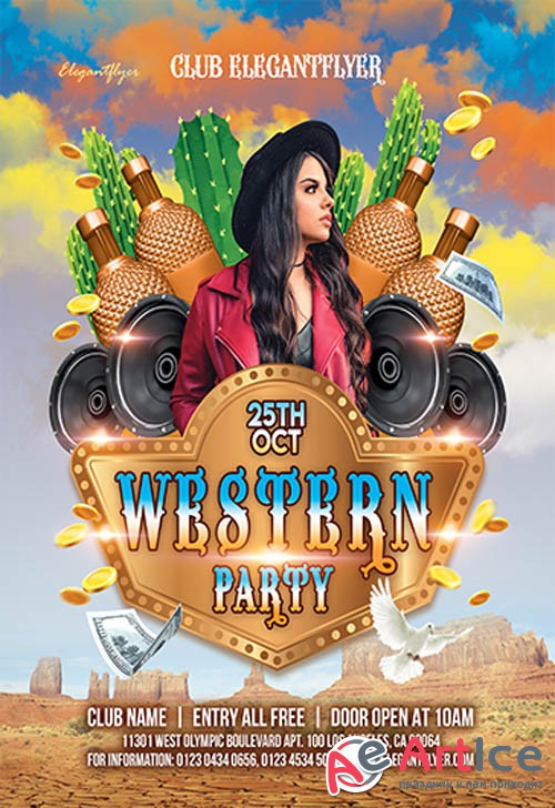 Western Party V2211 2019 Premium PSD Flyer Template