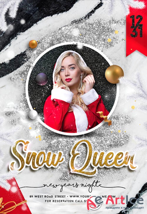 Snow Queen Night V2611 2019 Premium PSD Flyer Template